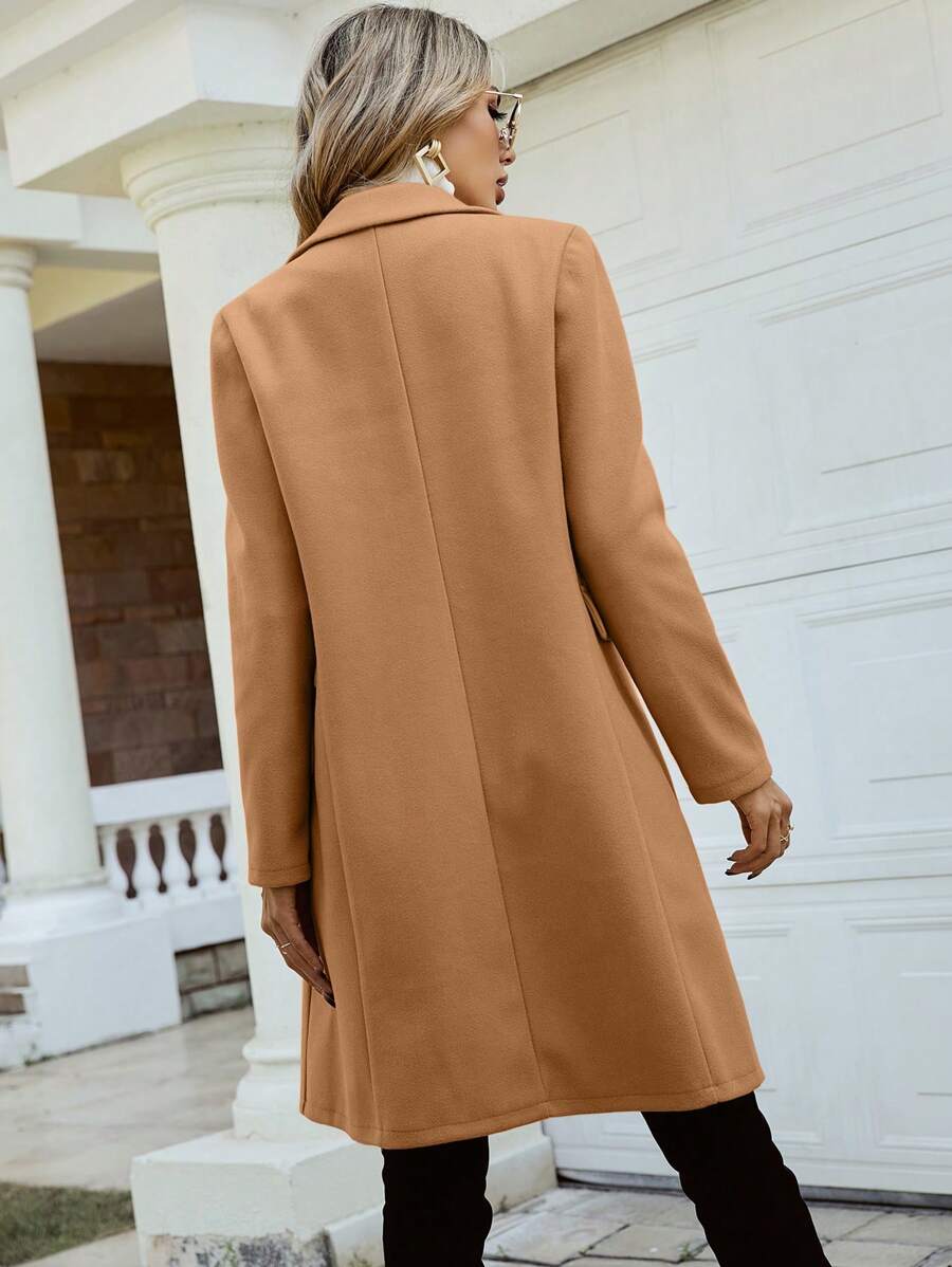 Stylowy Elegancki Damski Dwurzędowy Płaszcz oversize