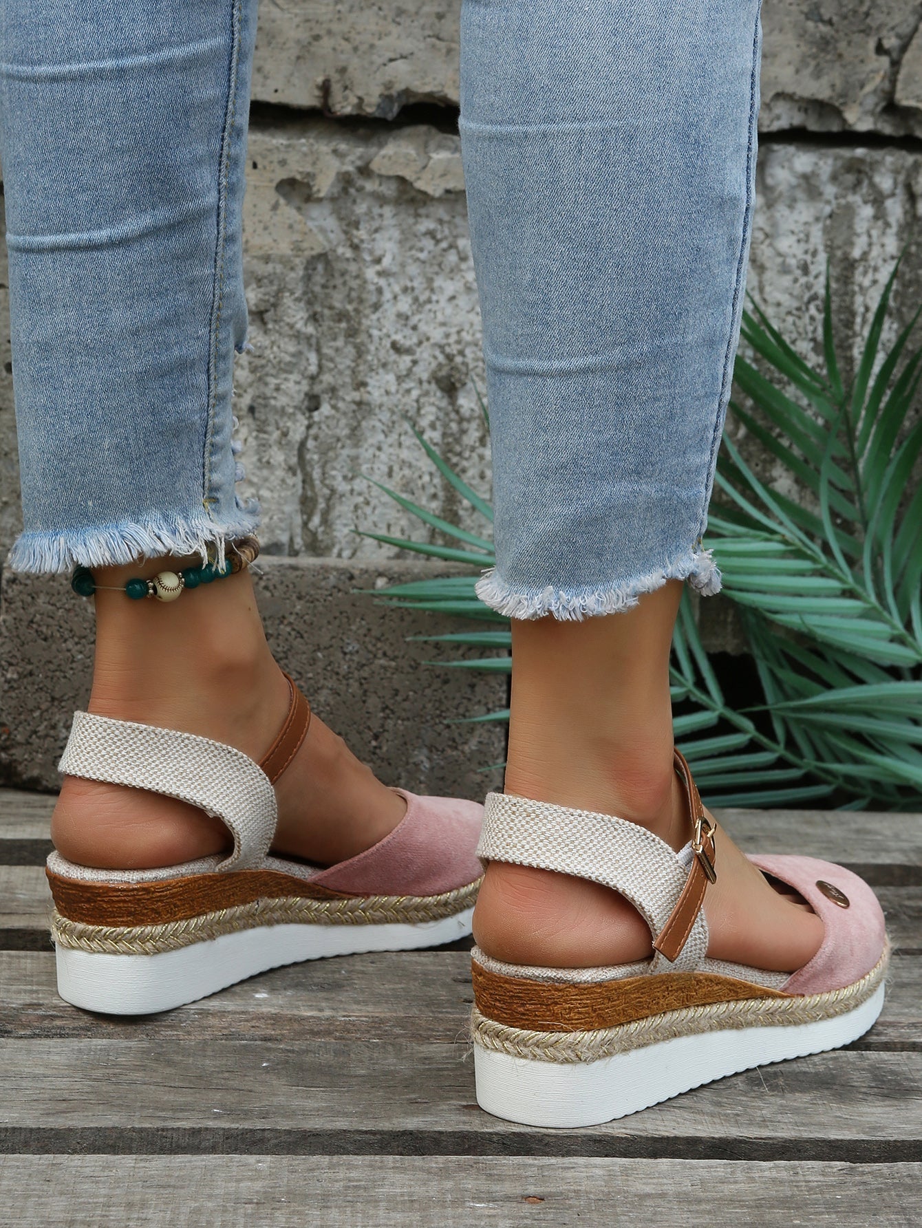 Stylowe Komfortowe Damskie Espadryle na koturnie