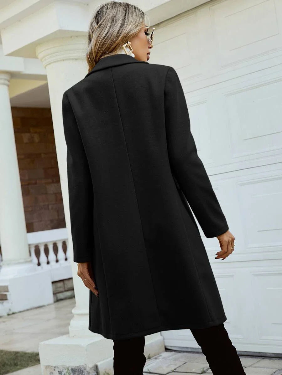 Stylowy Elegancki Damski Dwurzędowy Płaszcz oversize