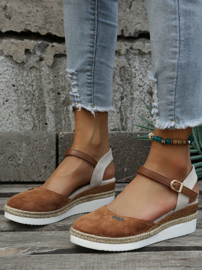 Stylowe Komfortowe Damskie Espadryle na koturnie