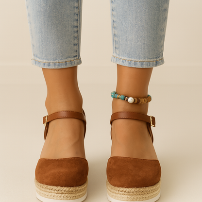 Stylowe Komfortowe Damskie Espadryle na koturnie