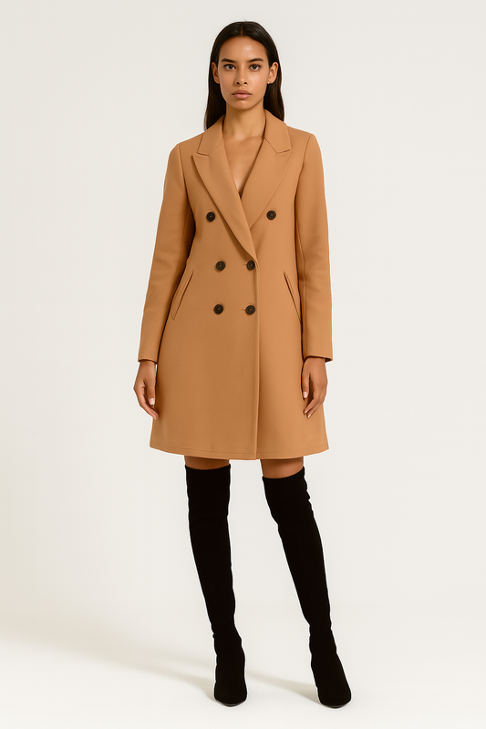 Stylowy Elegancki Damski Dwurzędowy Płaszcz oversize