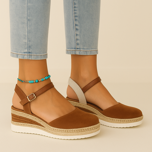 Stylowe Komfortowe Damskie Espadryle na koturnie